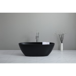 Full Matte Black, Inside and Outside Free Standing Bathtub 1500